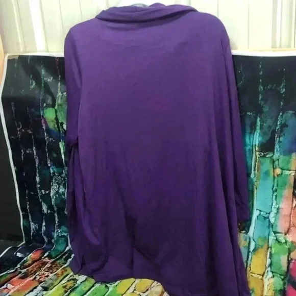 M fasis by California blues plus size 1X purple over multicolored with sequins - Picture 3 of 9